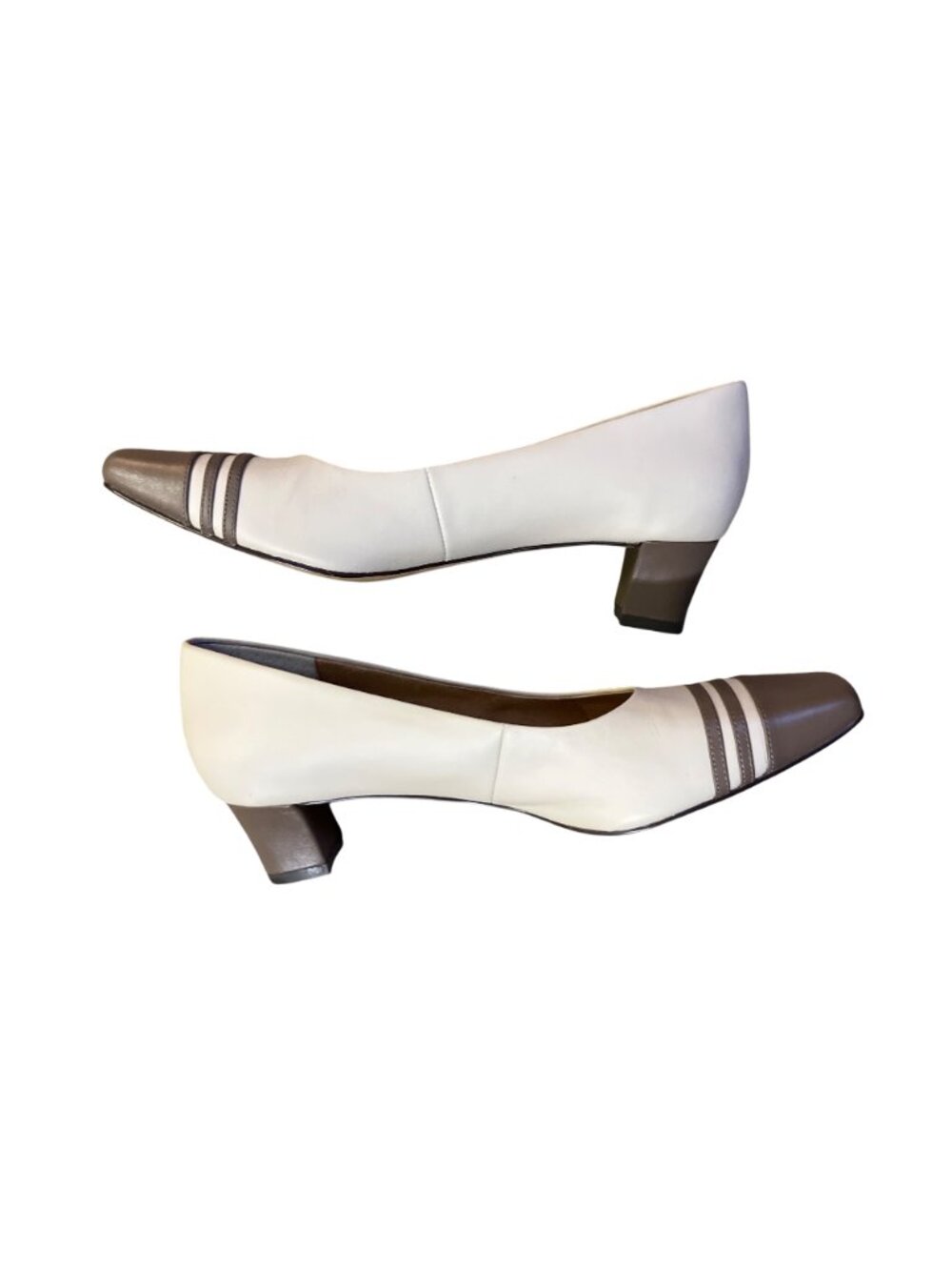 Vintage Auditions Two Tone Leather Pumps 12 SS Narrow Used - Picture 6 of 15